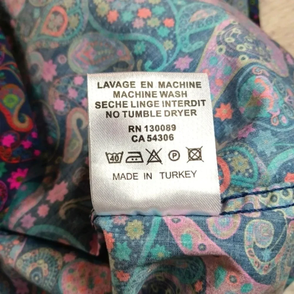 Jared Lang Vibrant Purple and Blue Floral Casual Button Down Shirt Mens XL - Picture 6 of 8
